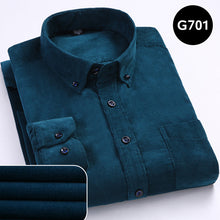 Load image into Gallery viewer, Autumn Corduroy Men's Shirts Loose Male Long Sleeve Solid Soft Shirt For Men Casual Shirt Plus Size Black Red Dad Shirt 5XL 6XL