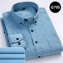 Load image into Gallery viewer, Autumn Corduroy Men's Shirts Loose Male Long Sleeve Solid Soft Shirt For Men Casual Shirt Plus Size Black Red Dad Shirt 5XL 6XL