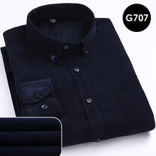 Load image into Gallery viewer, Autumn Corduroy Men's Shirts Loose Male Long Sleeve Solid Soft Shirt For Men Casual Shirt Plus Size Black Red Dad Shirt 5XL 6XL