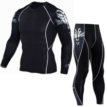 Load image into Gallery viewer, Men's Sports Suit Compression Clothing Fitness Training kit Thermal Underwear MMA rashgard male Quick drying shirt Sportswear