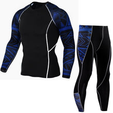 Load image into Gallery viewer, Men's Sports Suit Compression Clothing Fitness Training kit Thermal Underwear MMA rashgard male Quick drying shirt Sportswear
