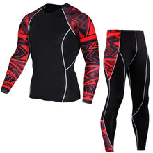 Load image into Gallery viewer, Men's Sports Suit Compression Clothing Fitness Training kit Thermal Underwear MMA rashgard male Quick drying shirt Sportswear