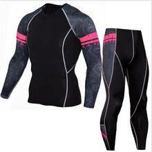 Load image into Gallery viewer, Men's Sports Suit Compression Clothing Fitness Training kit Thermal Underwear MMA rashgard male Quick drying shirt Sportswear