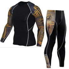 Load image into Gallery viewer, Men's Sports Suit Compression Clothing Fitness Training kit Thermal Underwear MMA rashgard male Quick drying shirt Sportswear