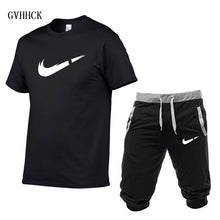 Load image into Gallery viewer, Summer New Tracksuit Men Shorts Casual Men's Sportswear Suit Shorts Brand Clothing Two Pieces Top Tee+Shorts Sweat Suits 2019