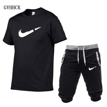 Load image into Gallery viewer, Summer New Tracksuit Men Shorts Casual Men's Sportswear Suit Shorts Brand Clothing Two Pieces Top Tee+Shorts Sweat Suits 2019