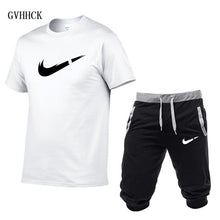 Load image into Gallery viewer, Summer New Tracksuit Men Shorts Casual Men's Sportswear Suit Shorts Brand Clothing Two Pieces Top Tee+Shorts Sweat Suits 2019