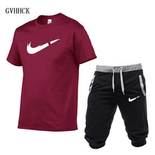 Load image into Gallery viewer, Summer New Tracksuit Men Shorts Casual Men's Sportswear Suit Shorts Brand Clothing Two Pieces Top Tee+Shorts Sweat Suits 2019