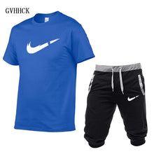 Load image into Gallery viewer, Summer New Tracksuit Men Shorts Casual Men's Sportswear Suit Shorts Brand Clothing Two Pieces Top Tee+Shorts Sweat Suits 2019