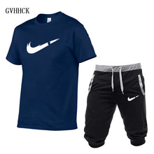 Load image into Gallery viewer, Summer New Tracksuit Men Shorts Casual Men's Sportswear Suit Shorts Brand Clothing Two Pieces Top Tee+Shorts Sweat Suits 2019