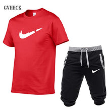 Load image into Gallery viewer, Summer New Tracksuit Men Shorts Casual Men's Sportswear Suit Shorts Brand Clothing Two Pieces Top Tee+Shorts Sweat Suits 2019