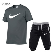 Load image into Gallery viewer, Summer New Tracksuit Men Shorts Casual Men's Sportswear Suit Shorts Brand Clothing Two Pieces Top Tee+Shorts Sweat Suits 2019
