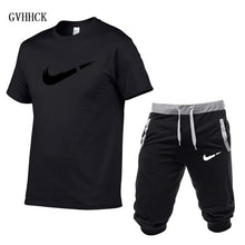Load image into Gallery viewer, Summer New Tracksuit Men Shorts Casual Men's Sportswear Suit Shorts Brand Clothing Two Pieces Top Tee+Shorts Sweat Suits 2019