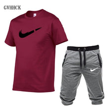 Load image into Gallery viewer, Summer New Tracksuit Men Shorts Casual Men's Sportswear Suit Shorts Brand Clothing Two Pieces Top Tee+Shorts Sweat Suits 2019