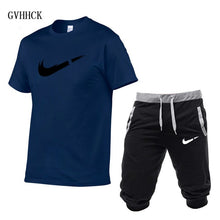 Load image into Gallery viewer, Summer New Tracksuit Men Shorts Casual Men's Sportswear Suit Shorts Brand Clothing Two Pieces Top Tee+Shorts Sweat Suits 2019