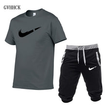 Load image into Gallery viewer, Summer New Tracksuit Men Shorts Casual Men's Sportswear Suit Shorts Brand Clothing Two Pieces Top Tee+Shorts Sweat Suits 2019