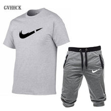 Load image into Gallery viewer, Summer New Tracksuit Men Shorts Casual Men's Sportswear Suit Shorts Brand Clothing Two Pieces Top Tee+Shorts Sweat Suits 2019