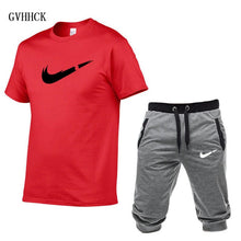 Load image into Gallery viewer, Summer New Tracksuit Men Shorts Casual Men's Sportswear Suit Shorts Brand Clothing Two Pieces Top Tee+Shorts Sweat Suits 2019